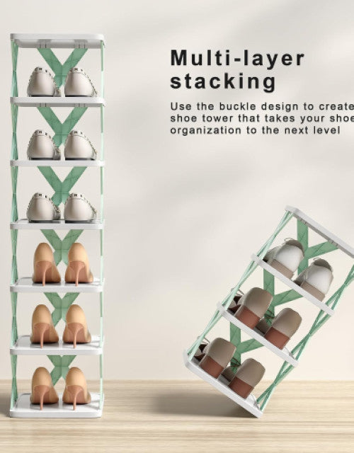 Premium Quality Plastic 4 Shelf Foldable Shoe Rack