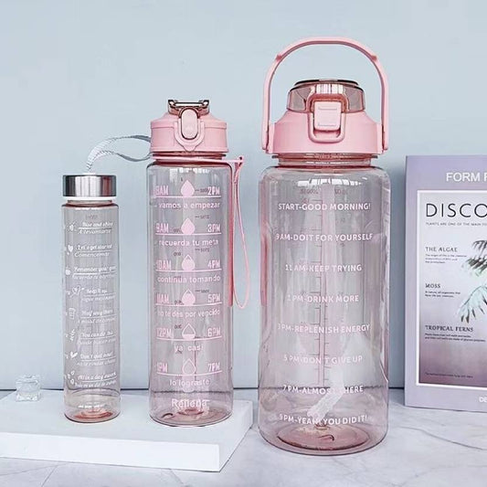 Motivational Time Marker Water Bottle Set (Pack of 3) | 2000ml, 900ml & 300ml