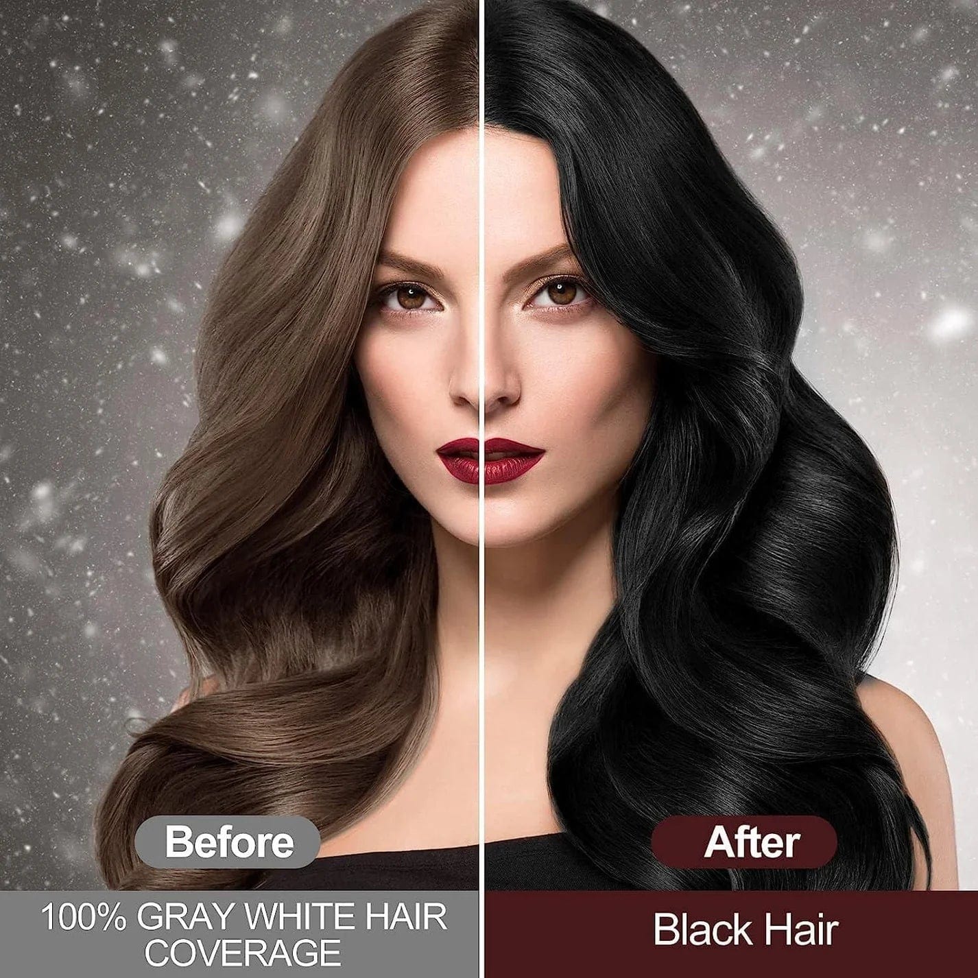 3-in-1 Black Hair Dye Shampoo (Ayurvedic No Side Effect) - 100% Grey Coverage