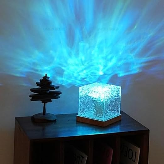 Zaavio Waves Square Lamp 16 in 1 Ocean Wave Projector Night Light with Remote, Water Effect Lamp for Bedroom, Living Room,Romantic Ocean Wave Water Night Light Projector with 3D Water Wave Effect-2024