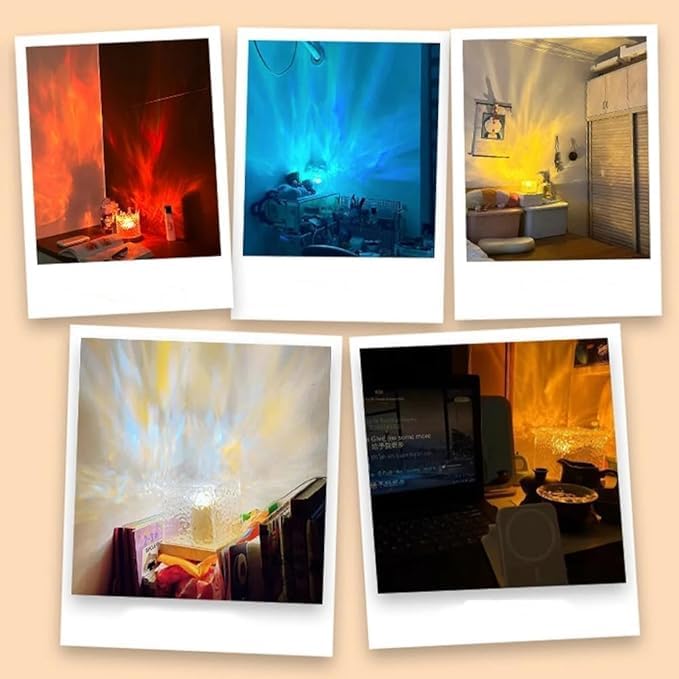Zaavio Waves Square Lamp 16 in 1 Ocean Wave Projector Night Light with Remote, Water Effect Lamp for Bedroom, Living Room,Romantic Ocean Wave Water Night Light Projector with 3D Water Wave Effect-2024