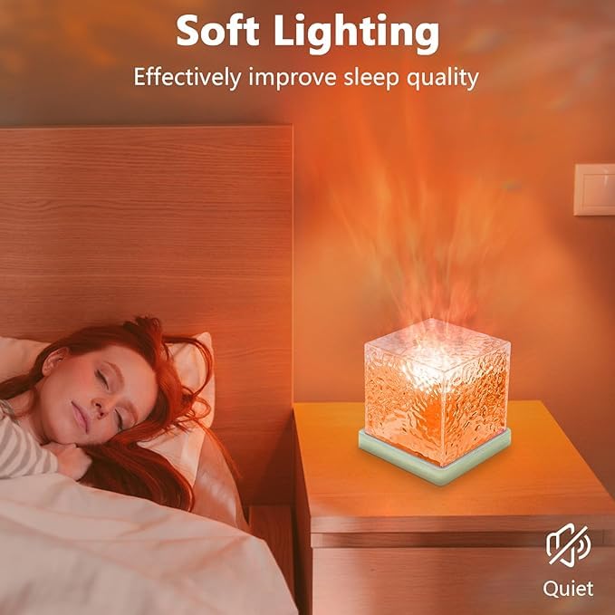 Zaavio Waves Square Lamp 16 in 1 Ocean Wave Projector Night Light with Remote, Water Effect Lamp for Bedroom, Living Room,Romantic Ocean Wave Water Night Light Projector with 3D Water Wave Effect-2024