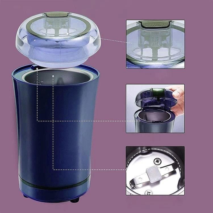 Electric Coffee Grinder Stainless Steel Spice & Nut Grinder for Home Use Easy One-Click Operation, Compact & Portable Design