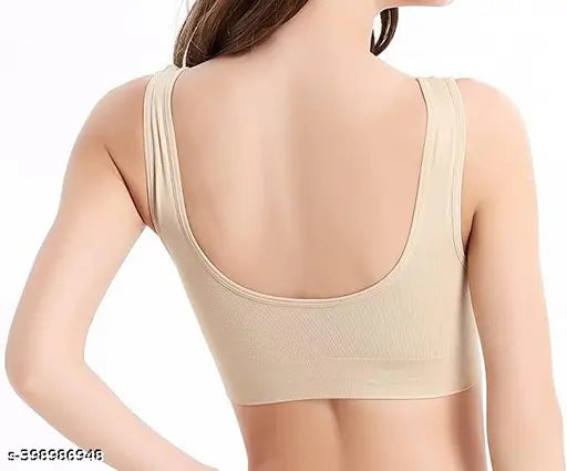 Women's Cotton Solid Non Padded Air Bra (Pack of 3)