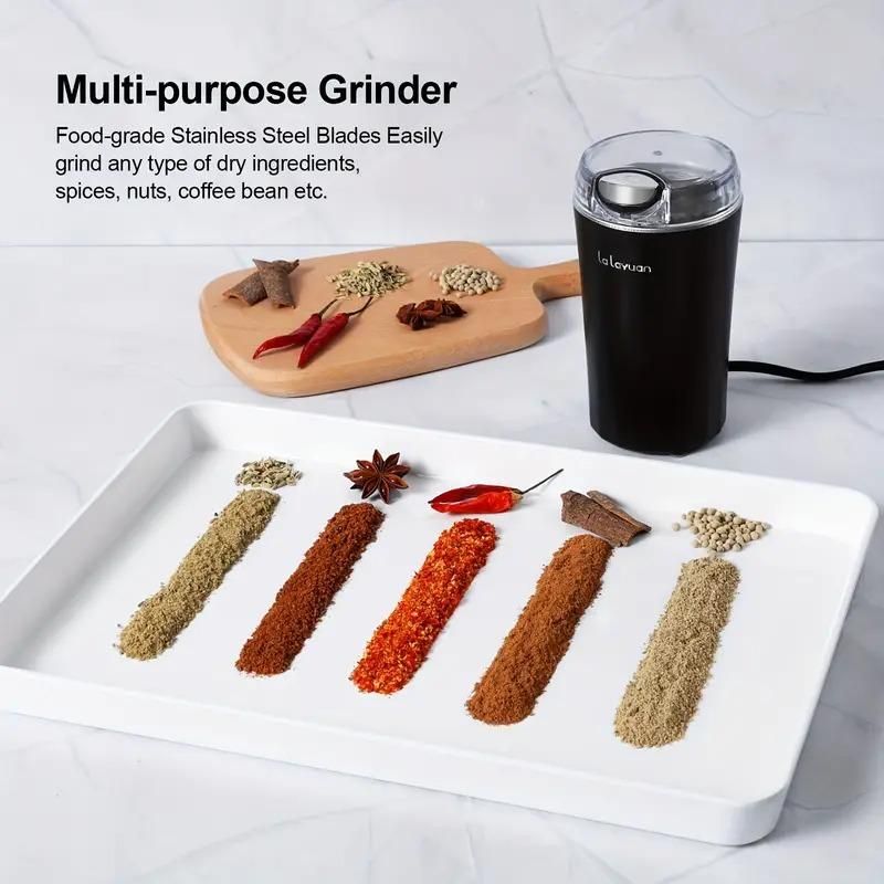 Electric Coffee Grinder Stainless Steel Spice & Nut Grinder for Home Use Easy One-Click Operation, Compact & Portable Design