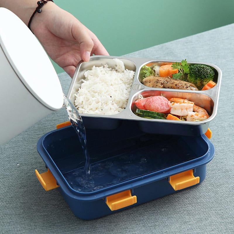 3 Compartment Transperent Stainless steel Lunch Box