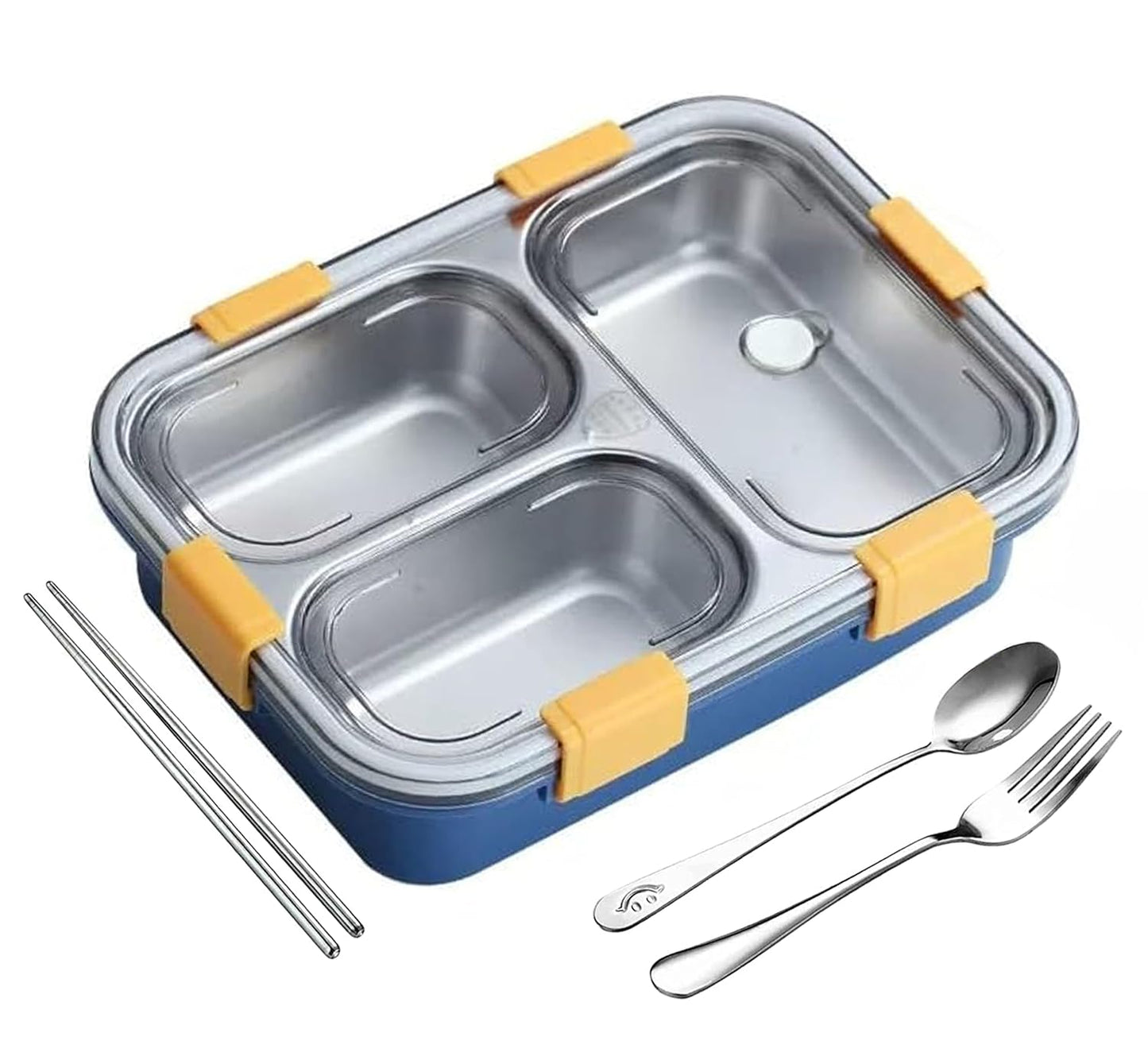 3 Compartment Transperent Stainless steel Lunch Box