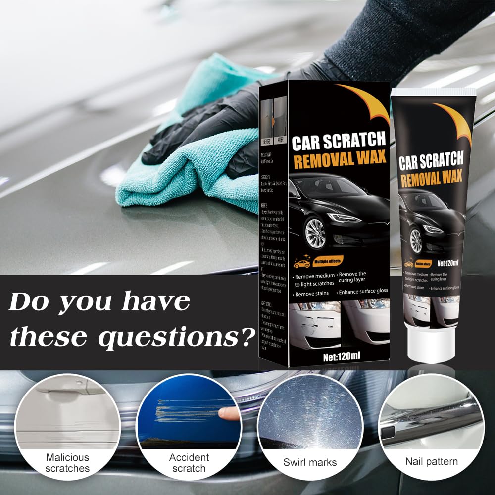 Paint Renovator Scratch Remover | Surface Scratch Repair Cream with Sponge | Car Body Scratch Remover Kit for Swirls and Marks | Paint Renovator Scratch Remover for All Surfaces
