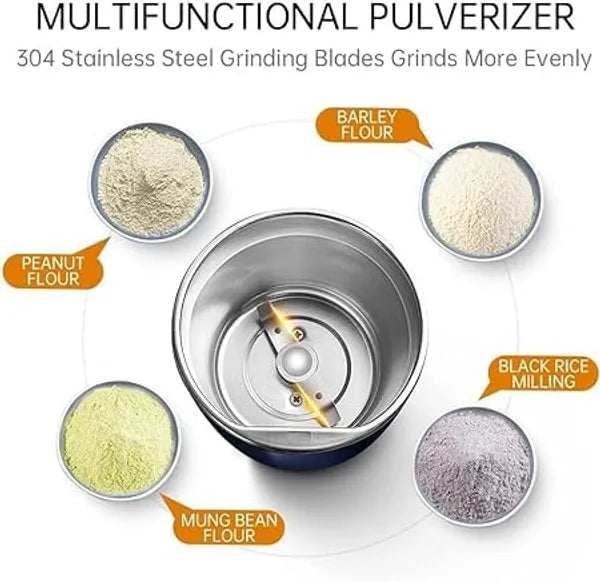 Electric Coffee Grinder Stainless Steel Spice & Nut Grinder for Home Use Easy One-Click Operation, Compact & Portable Design