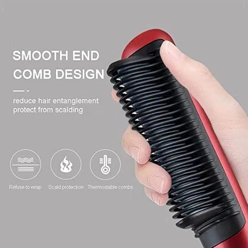 Hair Straightener Brush with Built-in Comb | Fast Heating, Anti-Scald & 5 Temperature Settings | Perfect for Home & Travel Styling