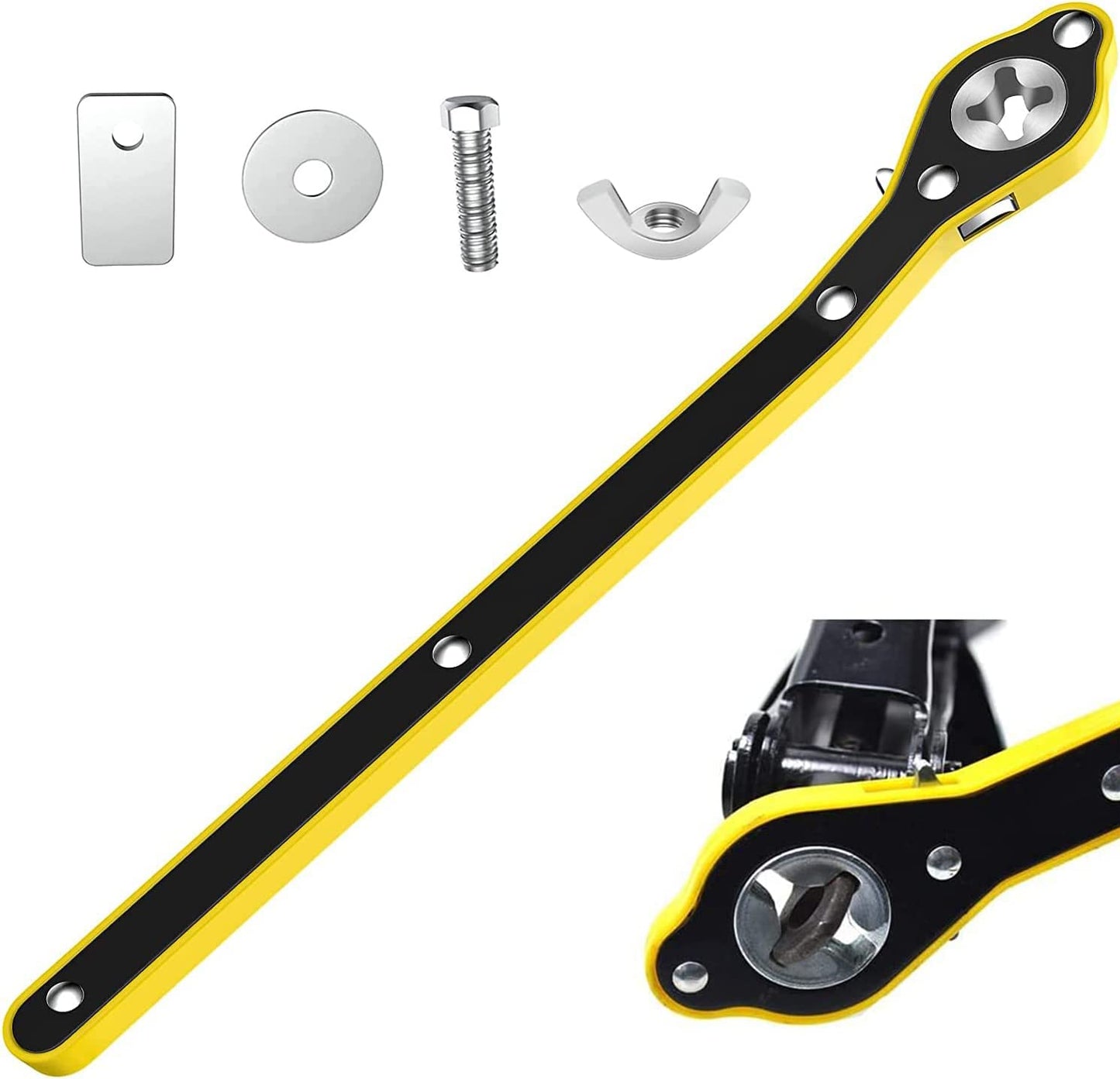 Jack Ratchet Wrench – 13.4-Inch Metal Jack Handle with Reinforced Design for Cars,