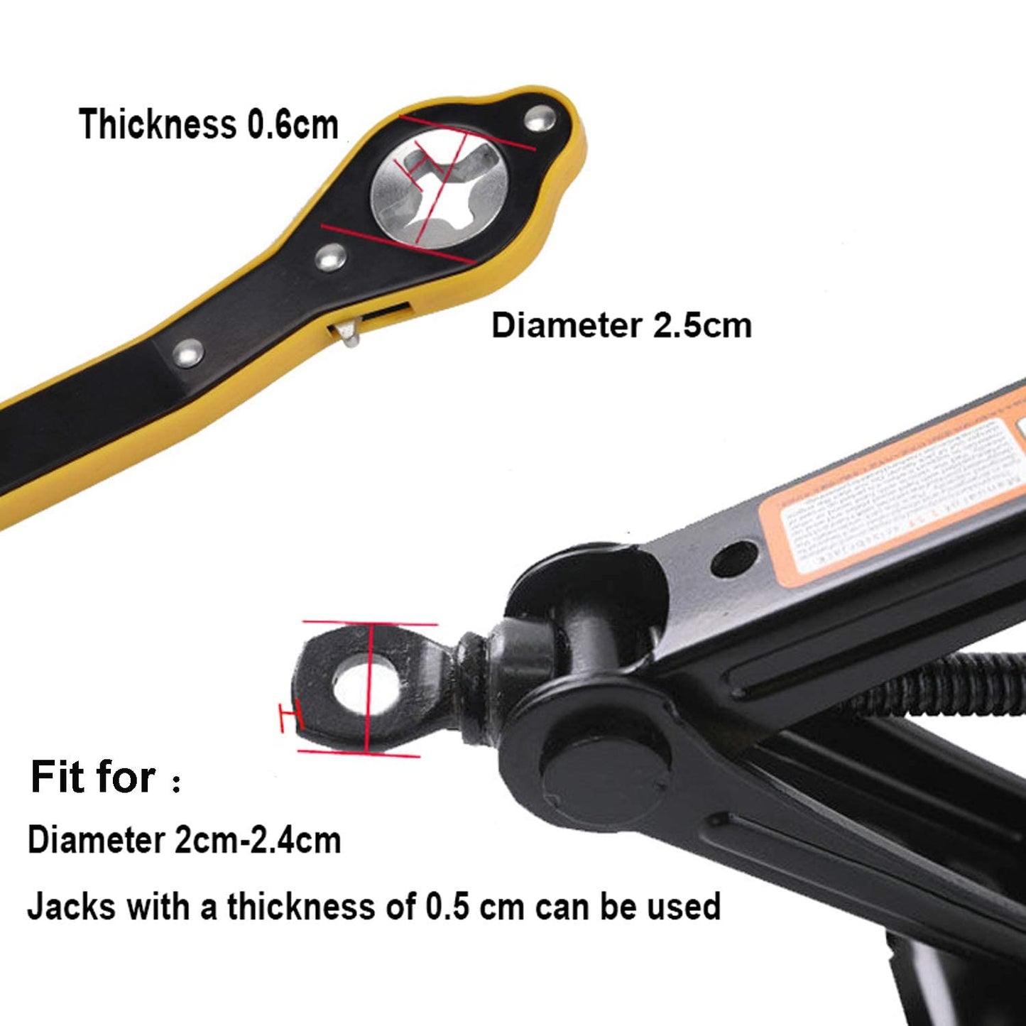 Jack Ratchet Wrench – 13.4-Inch Metal Jack Handle with Reinforced Design for Cars,
