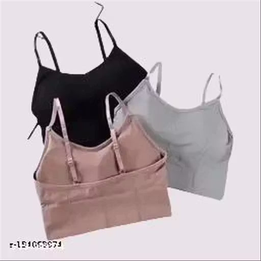 Combo Pack of 2 New Stylish Women Short Bralette Sports Gyming Running Bra (Brown Grey Black Any 2 Color)