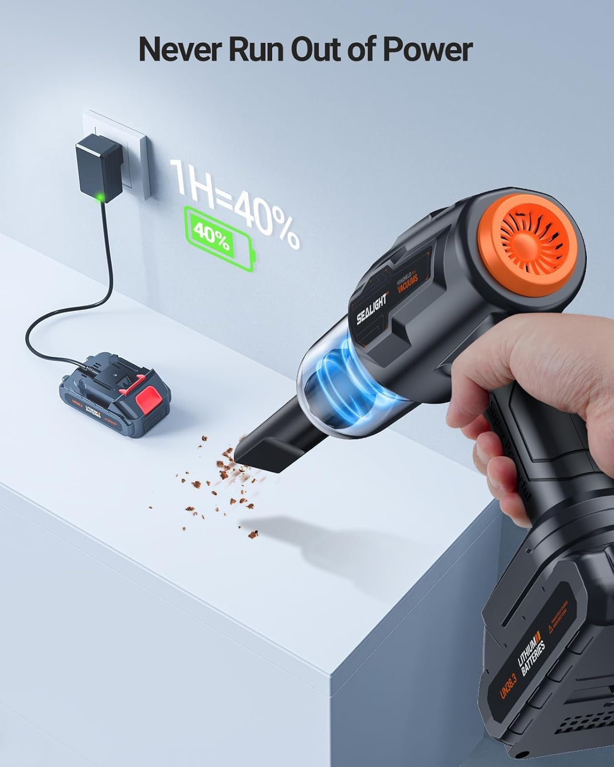 Handheld Cordless Car Vacuum Cleaner – 21000pa with High-Power Suction