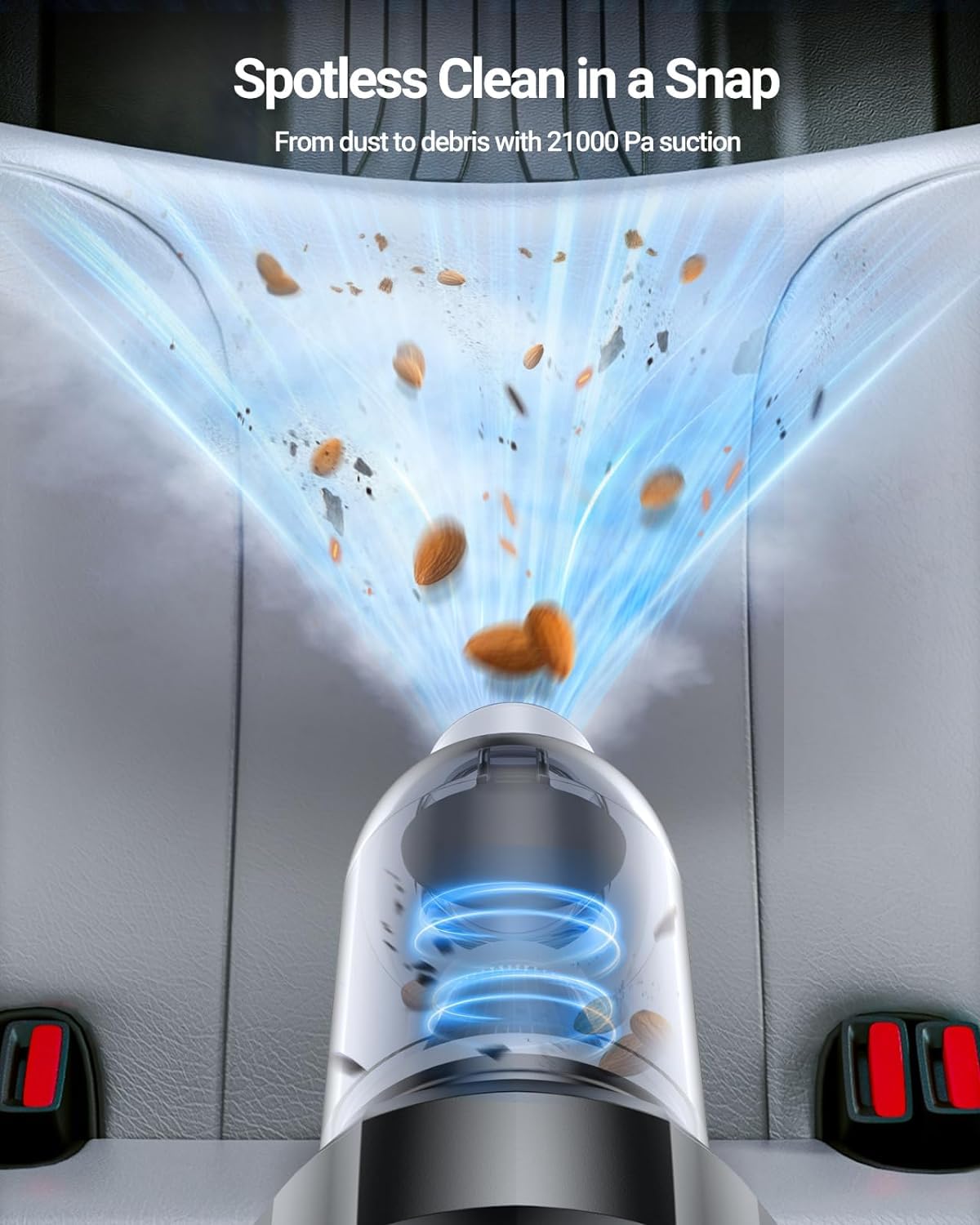 Handheld Cordless Car Vacuum Cleaner – 21000pa with High-Power Suction