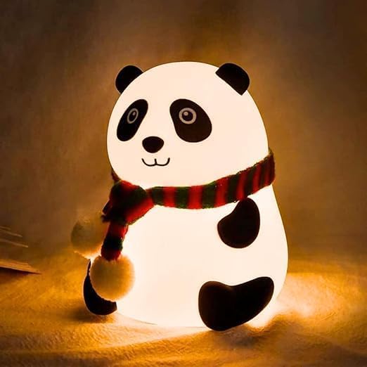 Cute Panda Night Light – Rechargeable LED Lamp with 7 Color Changing Modes,